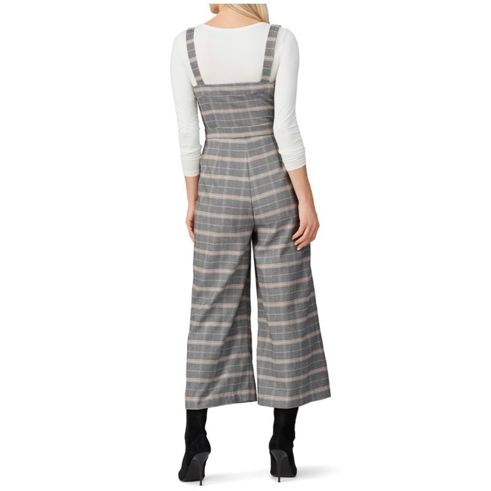 WOMENS WILLA CHECKED BUTTON FRONT CROPPED JUMPSUIT - Picture 6 of 15